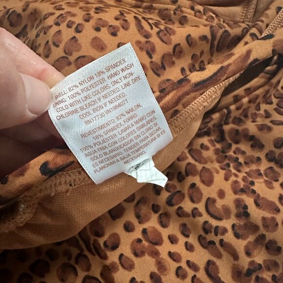 NWOT Shade & Shore One Piece Side Tie Plunge Leopard Print Swimsuit - Picture 10 of 16